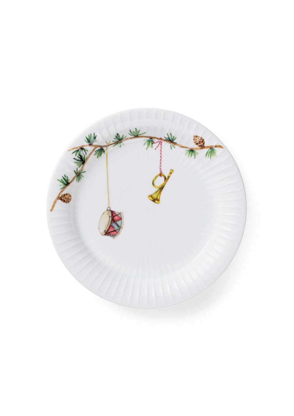 Hammershøi tallerken, hvid dekoration - Ø19